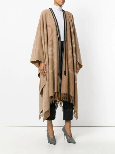 Shop Loewe Long Fringed Blanket Coat