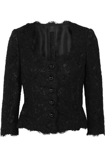 Shop Dolce & Gabbana Guipure Lace Blouse In Black
