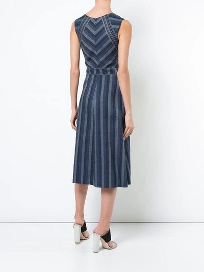 Shop Carolina Herrera Denim Striped Dress