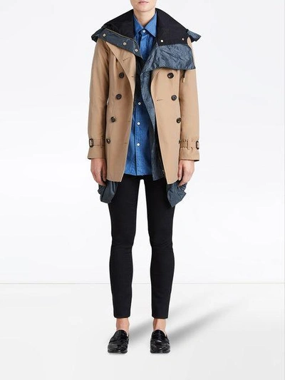 Shop Burberry Sandringham Short Trench Coat In Neutrals