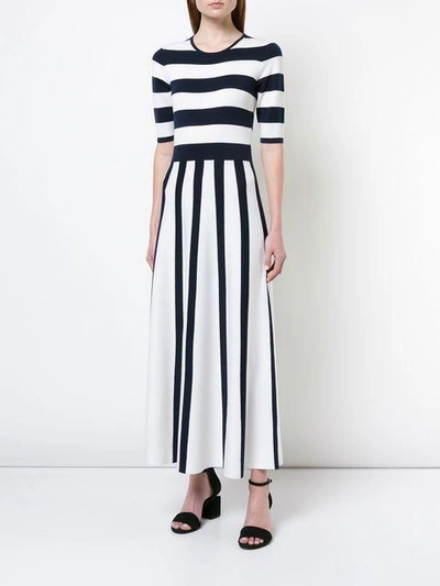 Shop Gabriela Hearst Striped Knit Dress In Blue