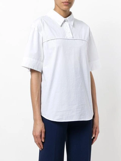 Shop Cedric Charlier Oversized Polo Shirt In White