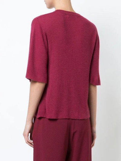 Shop Ryan Roche Flared Design Blouse In Red