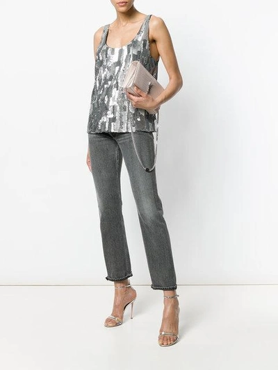 metallic embellished tank top