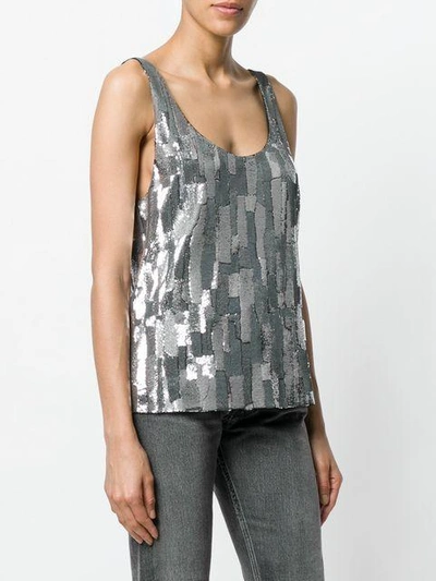 metallic embellished tank top