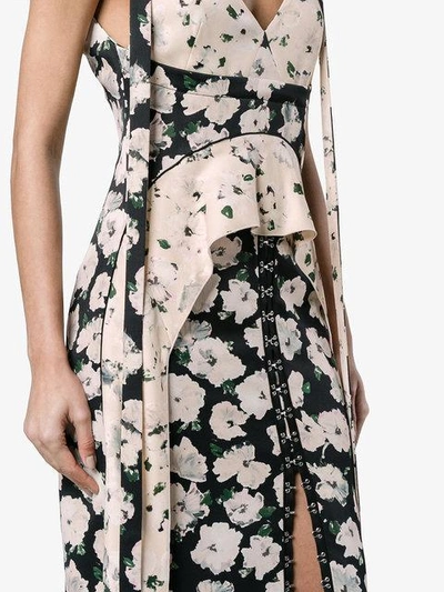 Silk floral dress with hook and eye fasteners