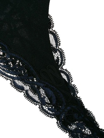 Shop La Perla Lace Thong In Black