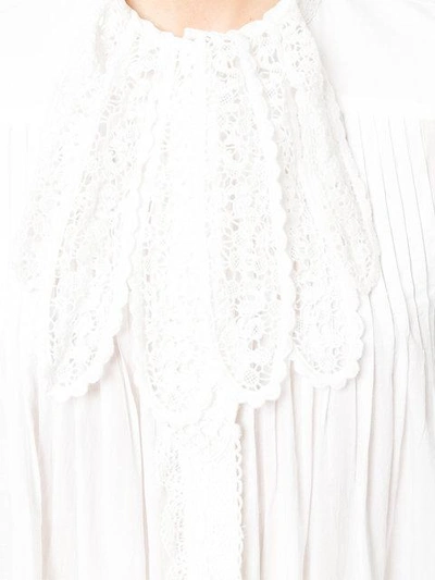 Shop Tsumori Chisato Lace Petal Trim Shift Dress In White