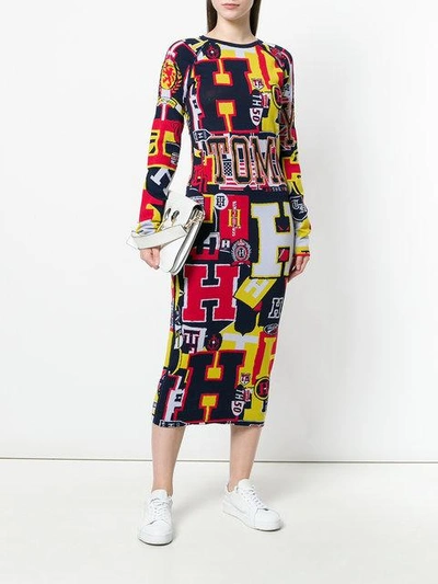 Shop Tommy Hilfiger Printed Jersey Midi Dress