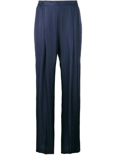 Shop Stella Mccartney Plissé Wide-leg Trousers In Blue