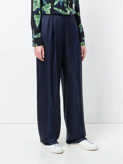 Shop Stella Mccartney Plissé Wide-leg Trousers In Blue