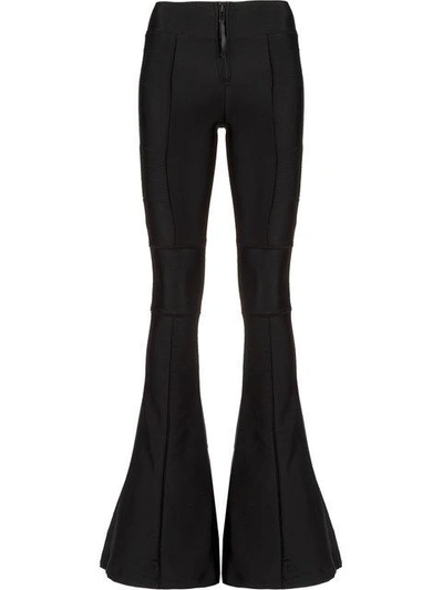 Shop Andrea Bogosian Panels Flared Trousers - Black