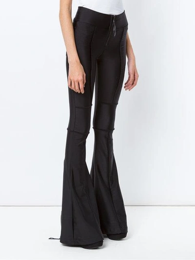 Shop Andrea Bogosian Panels Flared Trousers - Black