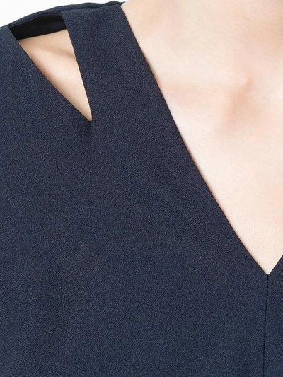 Shop Versace Fitted V-neck Dress - Blue