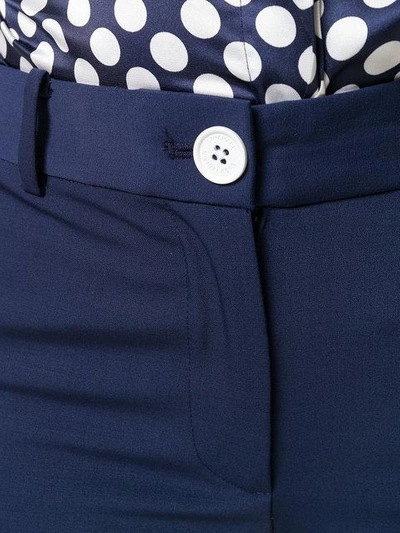 Shop Michael Michael Kors Cropped Straight-leg Trousers - Blue