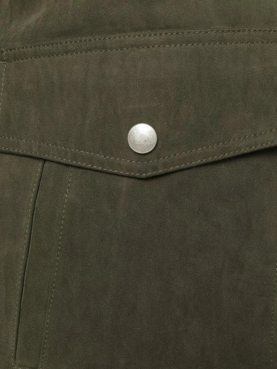 Shop Saint Laurent Shearling Collar Jacket - Green