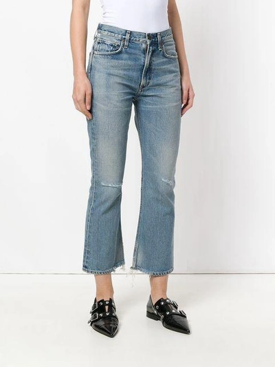 Shop Citizens Of Humanity Estella Ripped Kick Jeans In Blue