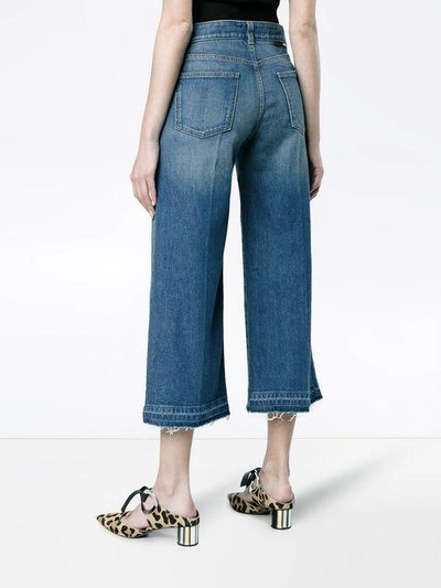 Shop Stella Mccartney Cropped Wide Leg Jeans In Blue