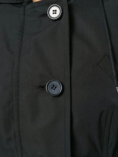 Shop Moncler Flared Hooded Coat In Black