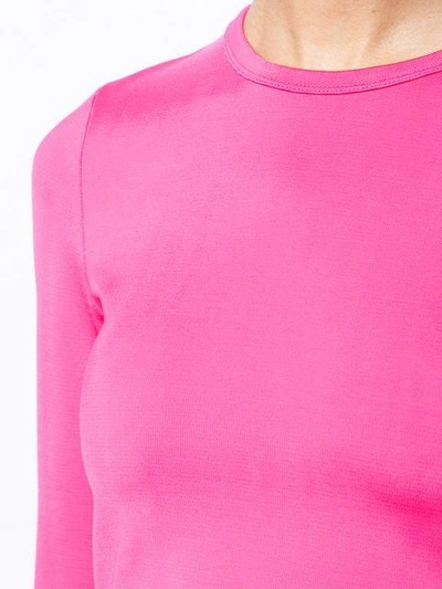 Shop Elizabeth And James Cropped Long Sleeve Top - Pink In Pink & Purple