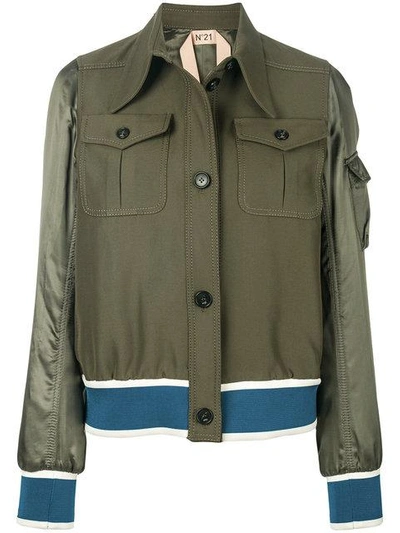 Shop N°21 Designer Bomber Jacket In Green