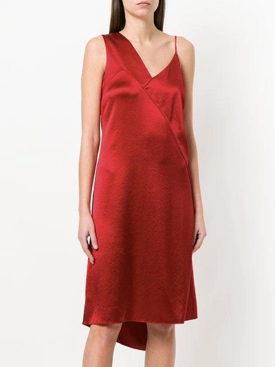 Shop Cedric Charlier Cédric Charlier Asymmetric Slip Dress - Red
