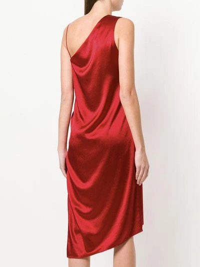 Shop Cedric Charlier Cédric Charlier Asymmetric Slip Dress - Red