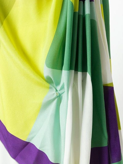 Shop Elena Makri Patterned Asymmetric Sleeve Top In Multicolour