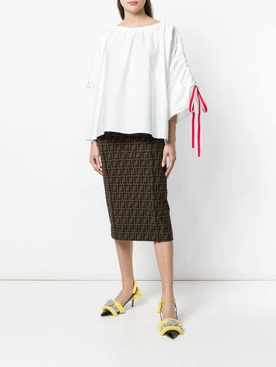 Shop Fendi Asymmetric In White