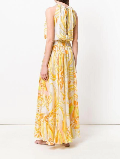 Shop Emilio Pucci Printed Halterneck Maxi Dress