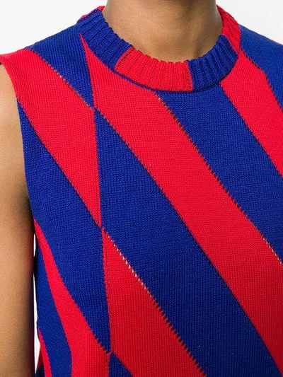 Shop Calvin Klein 205w39nyc Striped Pullover In Blue