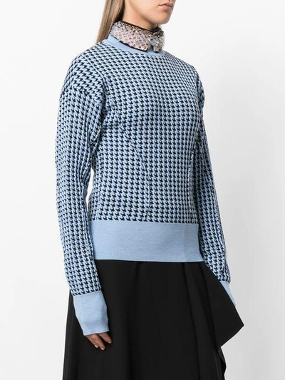 Shop Marni Dogtooth Jumper In Blue
