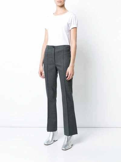 Shop Helmut Lang High Waisted Tailored Trousers - Grey