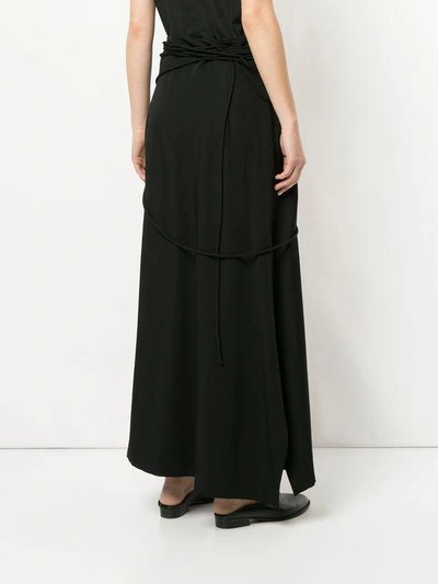 Shop Yohji Yamamoto Strap High Waist Skirt In Black