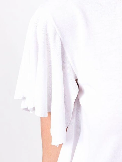 Shop Rochas Ruffled Sleeve Knit Top - White