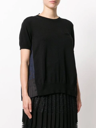 Shop Sacai Grid Insert Knitted Top