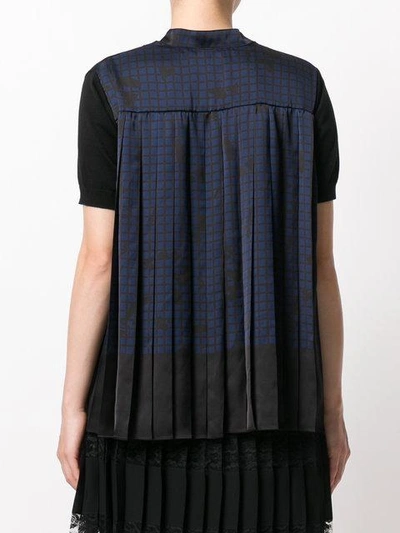 Shop Sacai Grid Insert Knitted Top