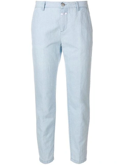 Shop Closed Cropped Trousers - Blue