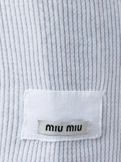 Shop Miu Miu Long Line Tank Top In White