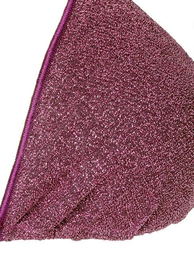 Oseree Lumière Metallic Triangle Bikini In Pink