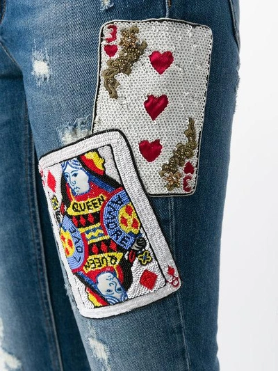 Shop Dolce & Gabbana Playing Cards Patch Jeans