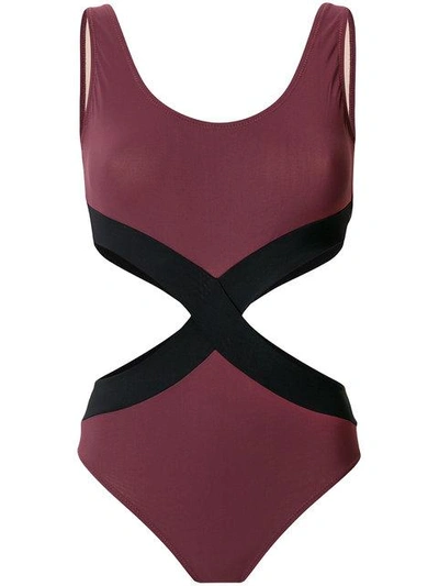 Shop Zeus + Dione Hourglass Cut Out Swimsuit In Red
