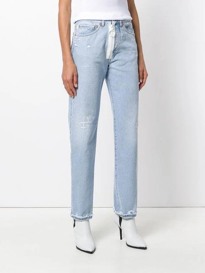 Shop Off-white Straight Leg Jeans In Blue