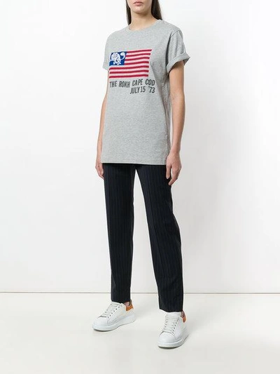Shop Rokh Usa Flag T-shirt - Grey