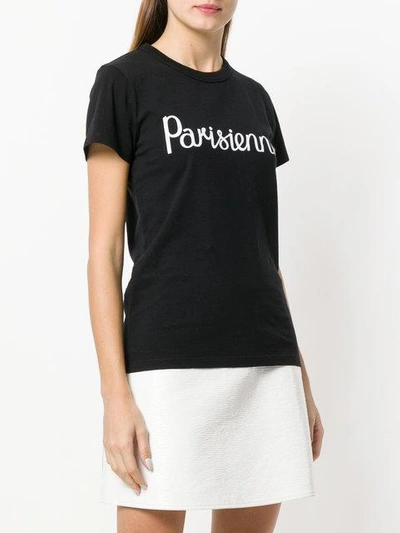 Shop Maison Kitsuné Parisien Print T-shirt In Black