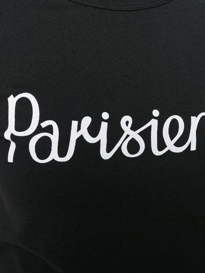 Shop Maison Kitsuné Parisien Print T-shirt In Black