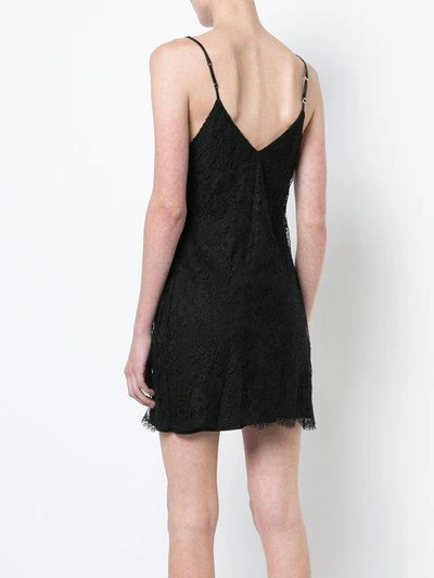 Shop Amiri Lace Slip Dress In Black