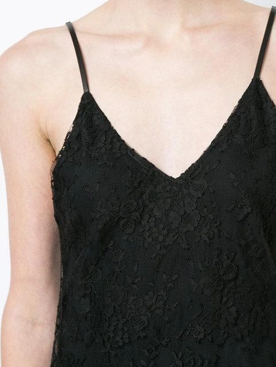 Shop Amiri Lace Slip Dress In Black