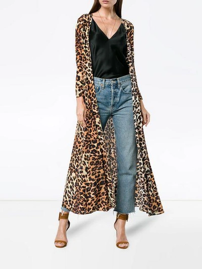 Shop We Are Leone Leopard Print Silk Jacket - Brown