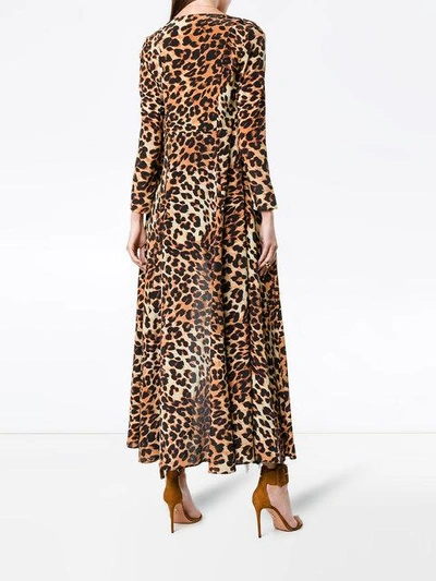 Shop We Are Leone Leopard Print Silk Jacket - Brown